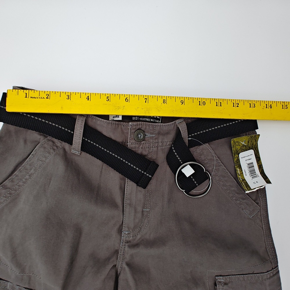 Lot 2 Lee Dungarees Youth Cargo Shorts Size 12 Regular w Belts Khaki‎ Gray - Picture 11 of 13